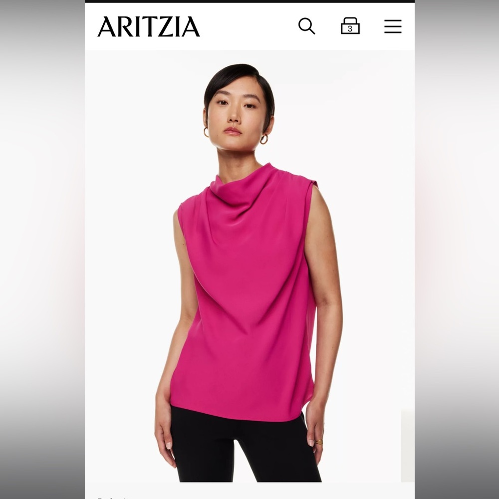 Aritzia carter blouse (Babaton) in crush magenta size S/P